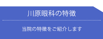 川原眼科の特徴・こだわり