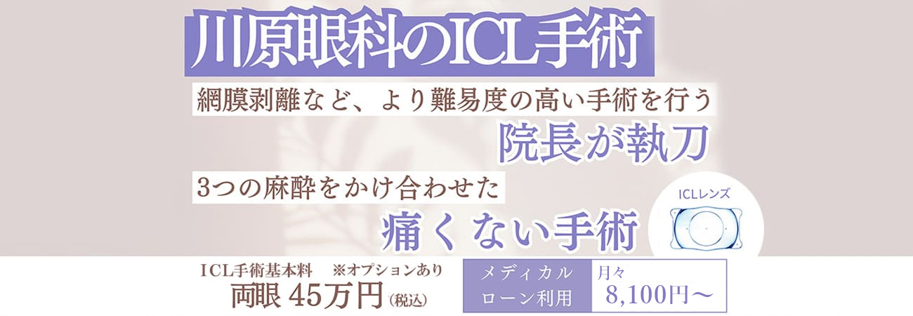 角膜を削らず視力を回復　川原眼科のICL手術